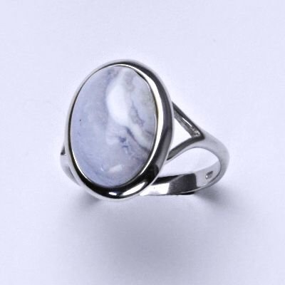 ČIŠTÍN s.r.o Stříbrný prsten, přírodní chalcedon, prstýnek ze stříbra, T 1454 12509