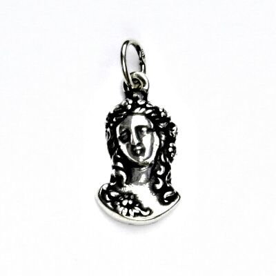 ČIŠTÍN s.r.o Stříbrný přívěsek s patinou, secesní (barokní) hlava ženy, P 445 13034