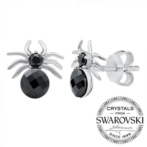 SILVEGO stříbrné náušnice pavouci se Swarovski® Krystaly - MWE13677S