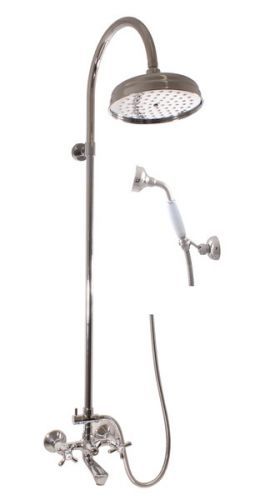 SLEZAK-RAV Vodovodní baterie vanová MORAVA s hlavovou a ruční sprchou, chrom, 150 mm MK154.5/3