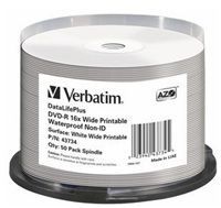 DVD-R Verbatim 4,7 GB 16x Wide Glossy Printable Waterproof 50-cake NON-ID