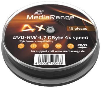 DVD-RW MEDIARANGE 4,7GB 4x spindl 10pck/bal
