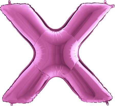 Balónek fóliový písmeno růžové X 102 cm