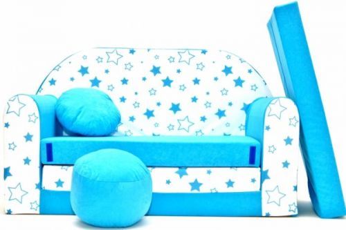 NELLYS Rozkládací dětská pohovka Nellys ® 85R - Magic stars - modré