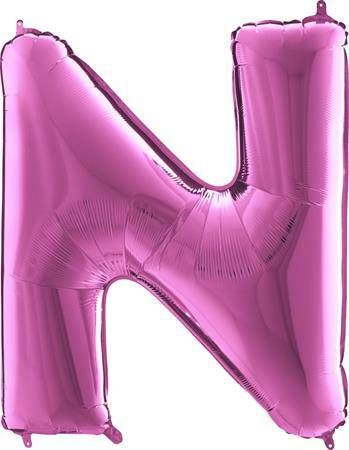 Balónek fóliový písmeno růžové N 102 cm