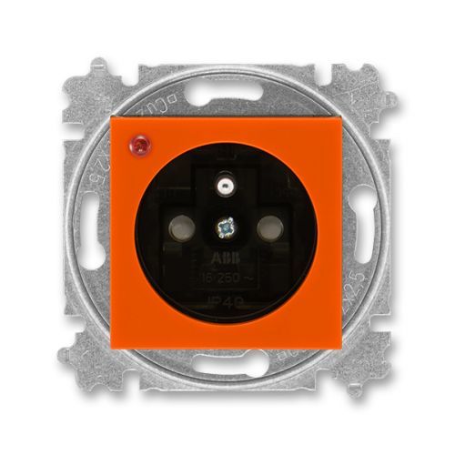 ABB Zásuvka jednonásobná, přepěťová ochrana LEVIT oranžová/kouřová černá 5599H-A02357 66