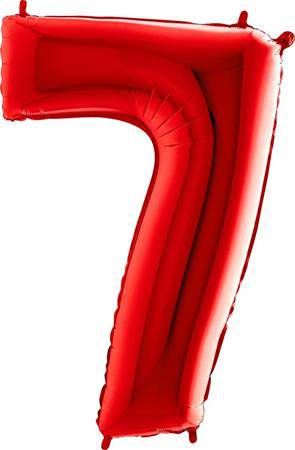 Balónek fóliový číslo 7 červené 102 cm