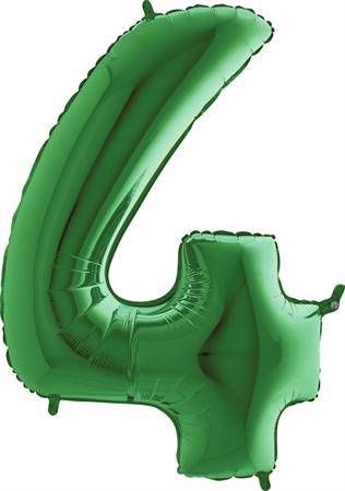 Balonek číslo  zelené 4 z folie  102 cm