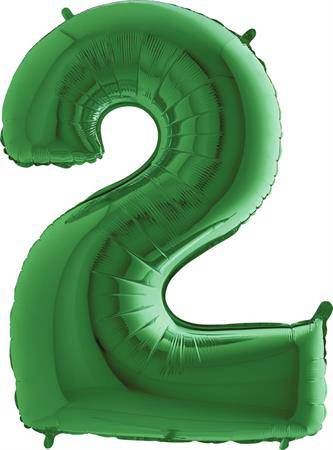Balonek číslo  zelené 2 z folie  102 cm