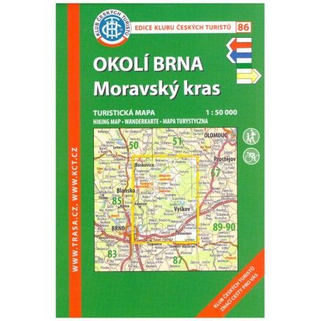 KČT 86 Okolí Brna, Moravský kras 1:50 000 turistická mapa