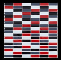 Premium Mosaic Mozaika MIX červeno-černo-šedá 1,5/4,8 MOS4815MIX3