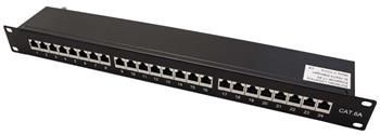 Patchpanel 19'' kat. 6a STP, 24 portů, černý