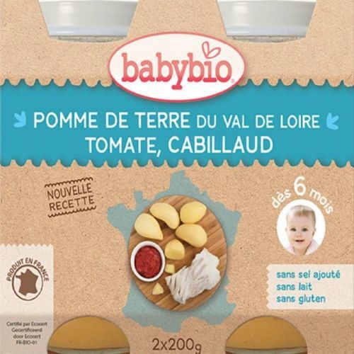 BABYBIO menu brambory s treskou 2x200 g