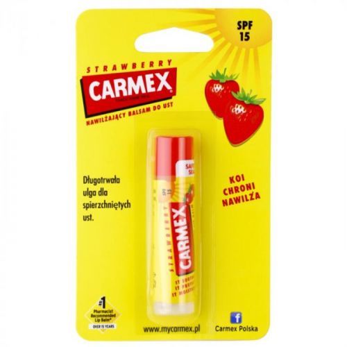 Carmex Strawberry hydratační balzám na rty v tyčince SPF 15