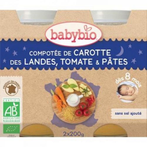 Babybio Good Night zelenina s těstovinami 2 x 200 g