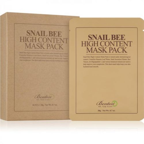 Benton Snail Bee plátýnková maska pro kompletní péči s hlemýždím extra