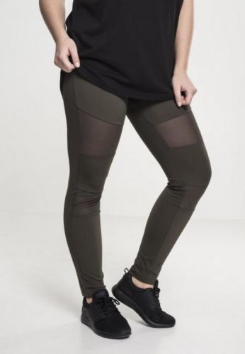 Ladies Tech Mesh Leggings - darkolive 3XL