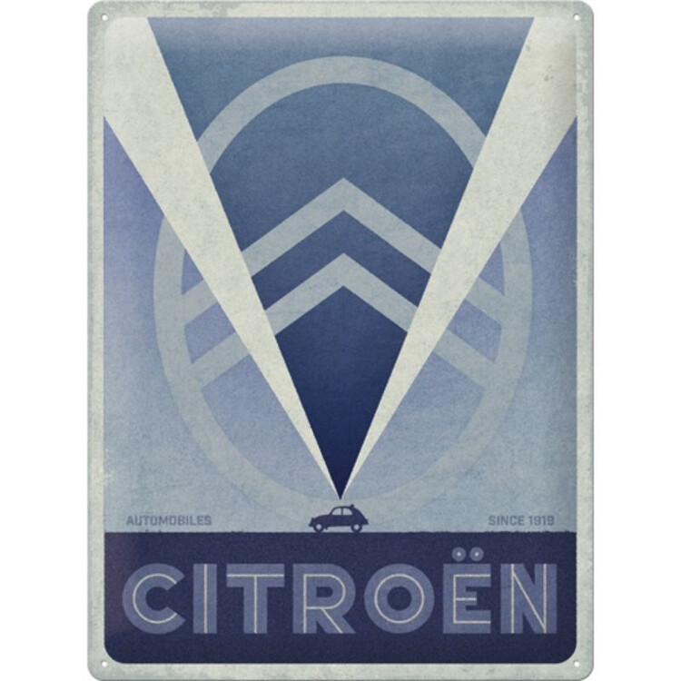Postershop Plechová cedule Citroen 2CV Logo, (30 x 40 cm)