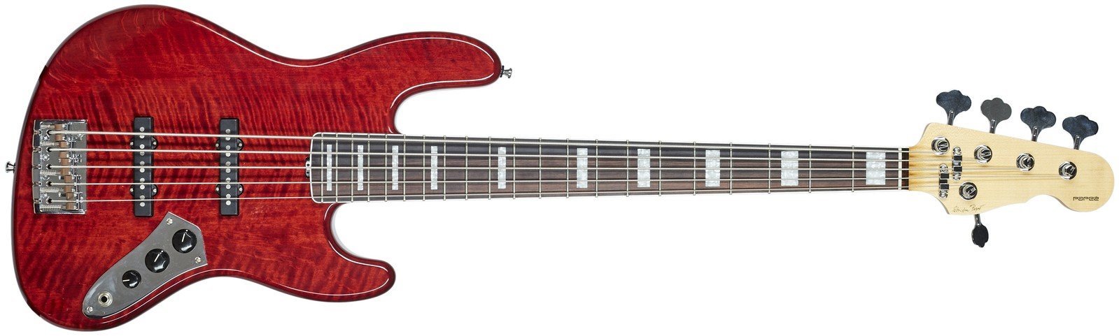 Papež Jazz Bass 5 Custom Trans Red