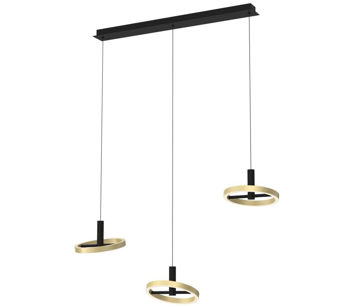 Wofi Wofi 7016-304 - LED Stmívatelný lustr na lanku BREST LED/26W/230V černá/zlatá