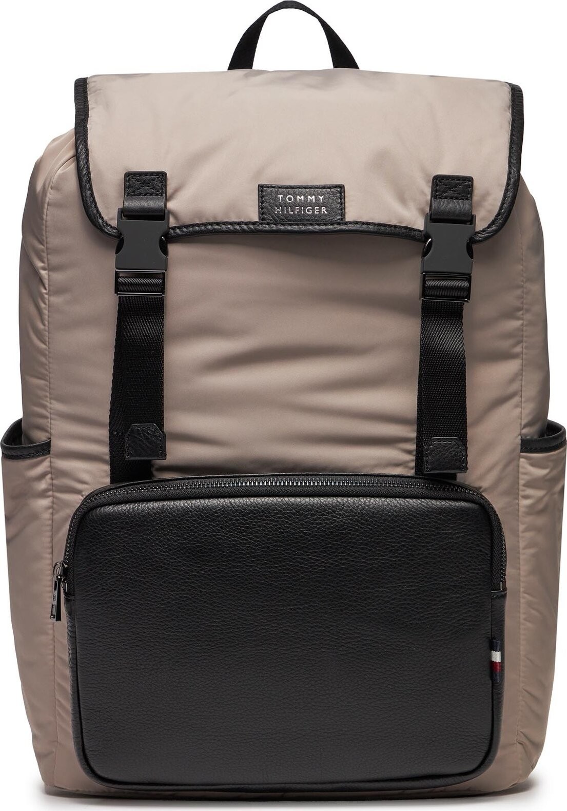 Batoh Tommy Hilfiger Th Lux Nylon Flap Backpack AM0AM11817 Smooth Taupe PKB