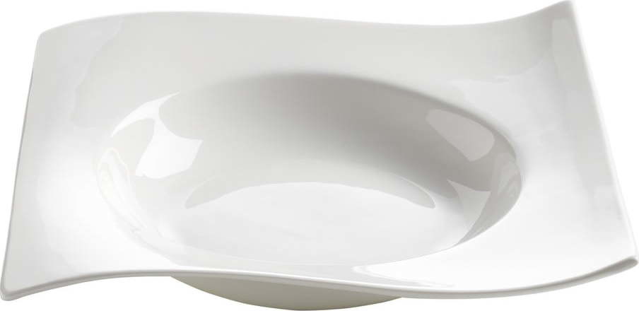 Bílý porcelánový hluboký talíř Maxwell & Williams Motion, 22 x 22 cm