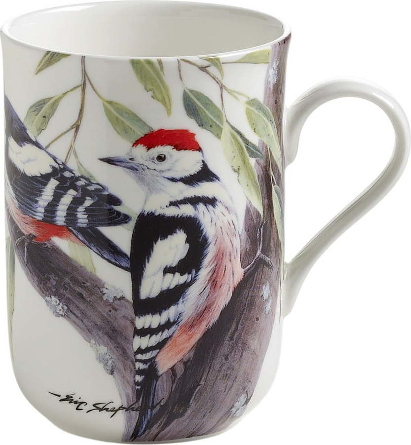 Hrnek z kostního porcelánu Maxwell & Williams Birds Woodpecker, 330 ml