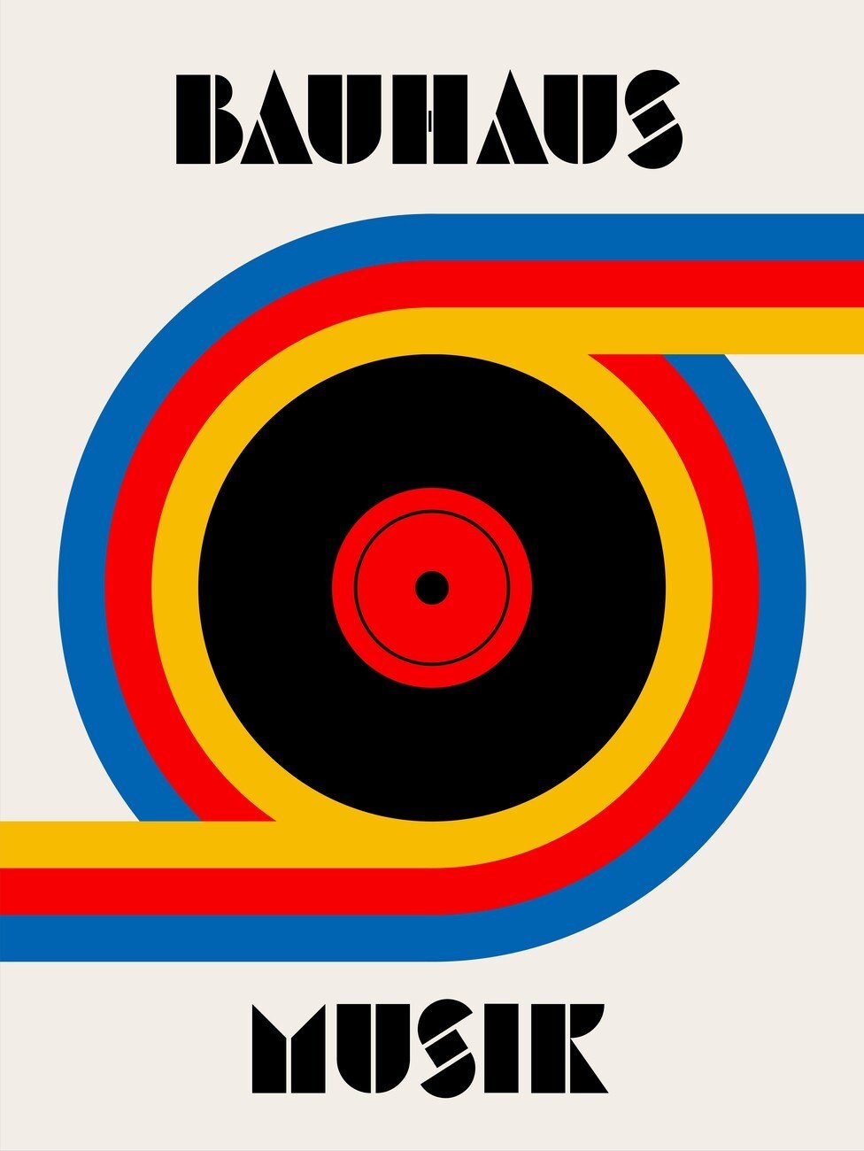 Retrodrome Ilustrace Bauhaus Musik Vinyl, Retrodrome, (30 x 40 cm)