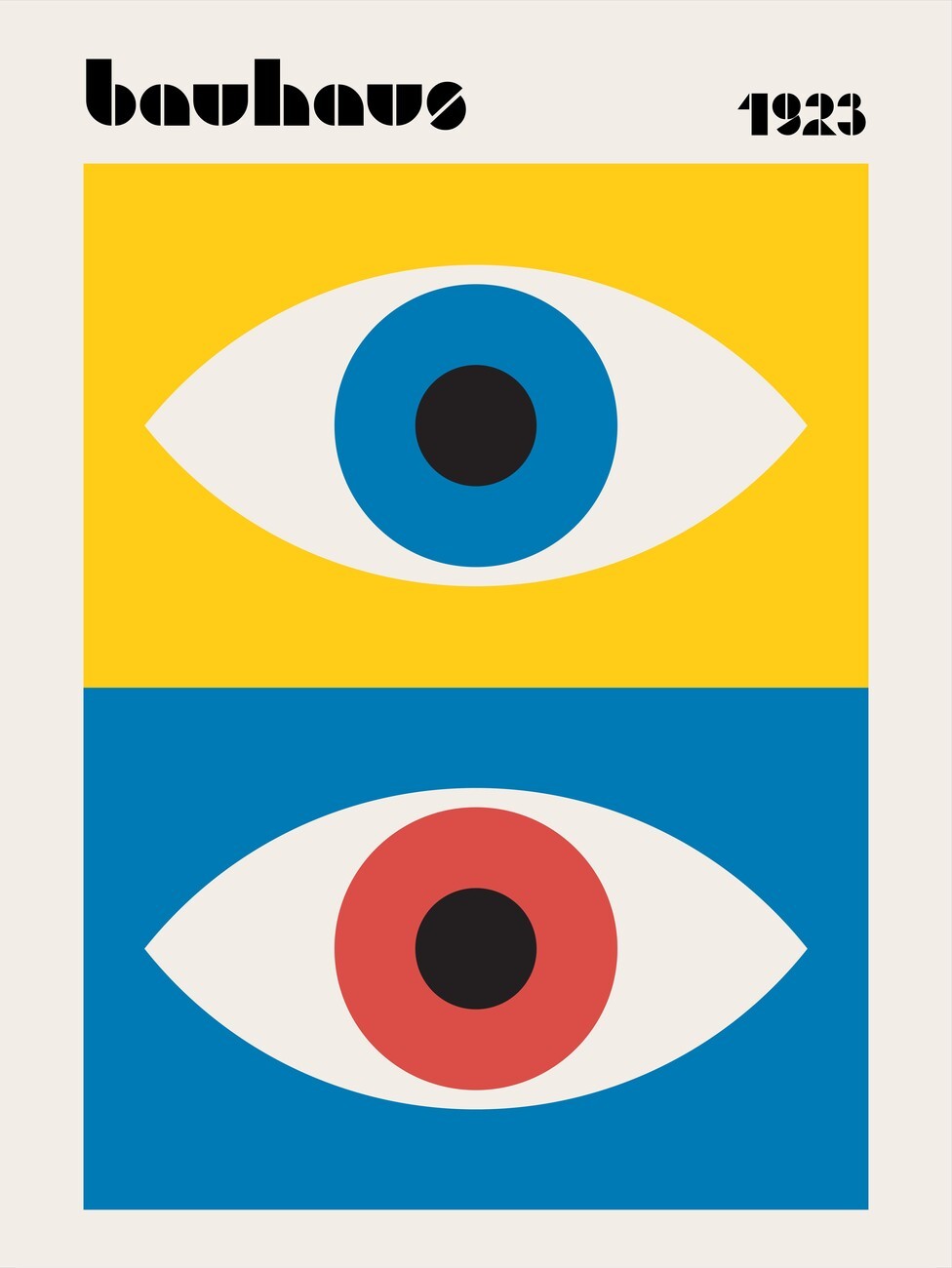 Retrodrome Ilustrace Bauhaus Eyes Abstract, Retrodrome, (30 x 40 cm)