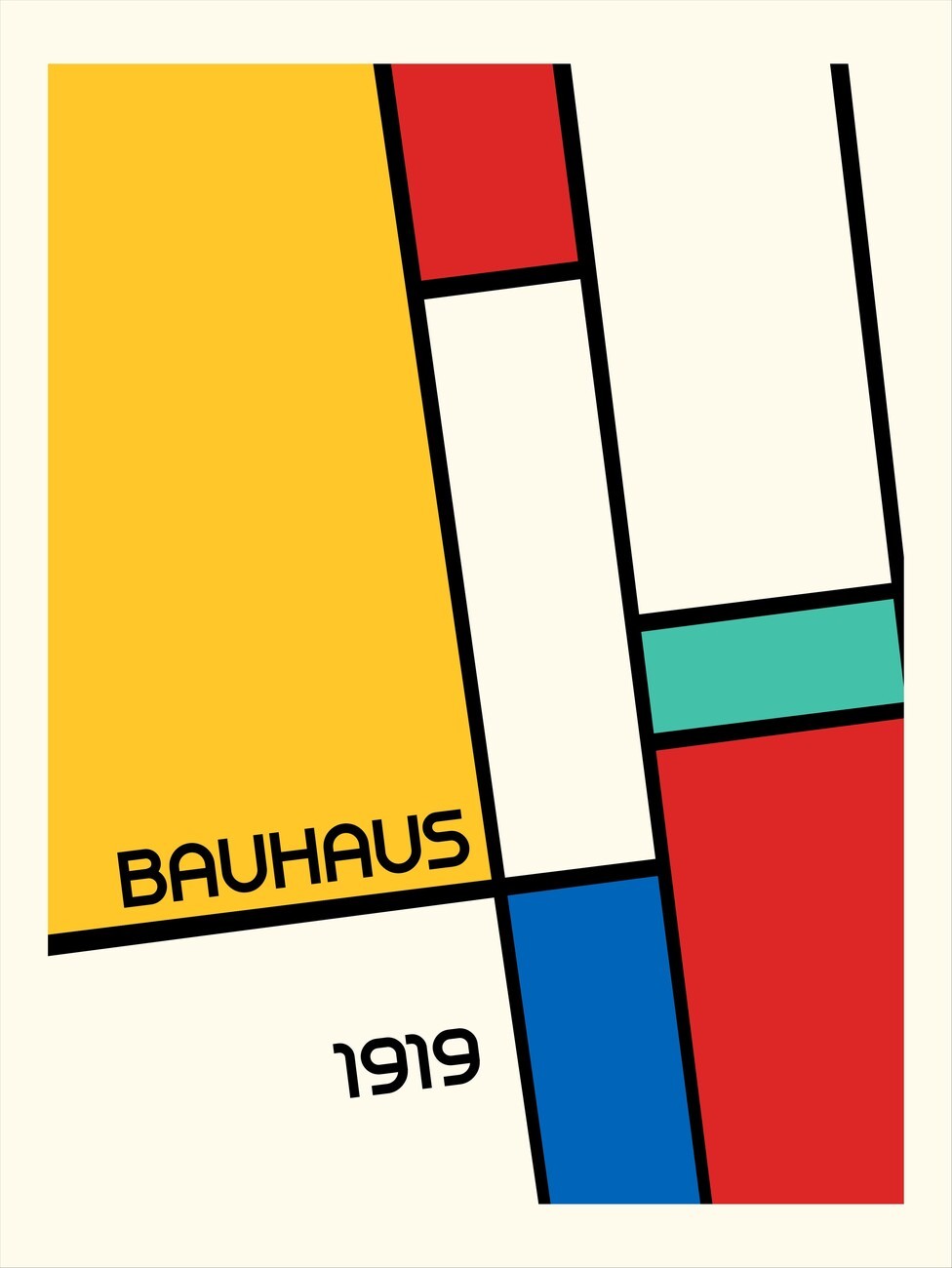 Retrodrome Ilustrace Bauhaus Geometric Design Retro, Retrodrome, (30 x 40 cm)