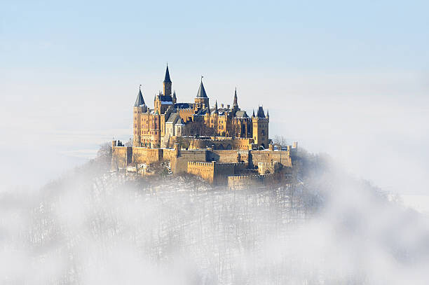 ManuWe Umělecká fotografie Germany Palace Hohenzollern Winter Fog, ManuWe, (40 x 26.7 cm)
