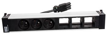 BACHMANN Systém POWER FRAME, box pro 6 modulů, 3x zásuvka CZ + 3x volné