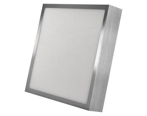 Stropní/nástěnné LED osvětlení Nexxo 22,5x22,5 cm, broušený nikl, hranaté