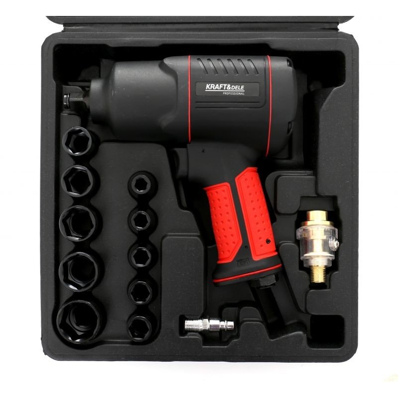 Kraft&Dele KD1433 pneumatický utahovák 1200Nm, příslušenství + kufr