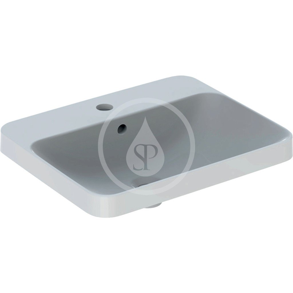 GEBERIT VariForm Umyvadlo zápustné 550x450 mm, s přepadem, otvor pro baterii, bílá 500.740.01.2