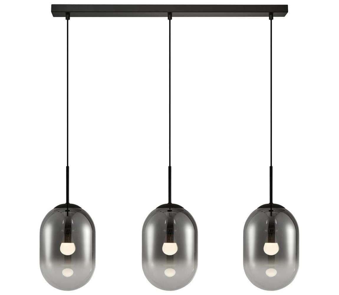 Lustr na lanku ALIAS 3xE14/40W/230V černá/šedá