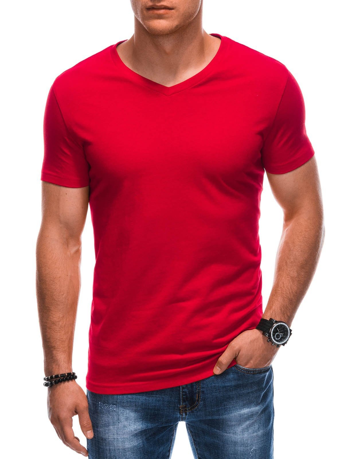 Edoti Men's basic V-neck t-shirt EM-TSBS-0101