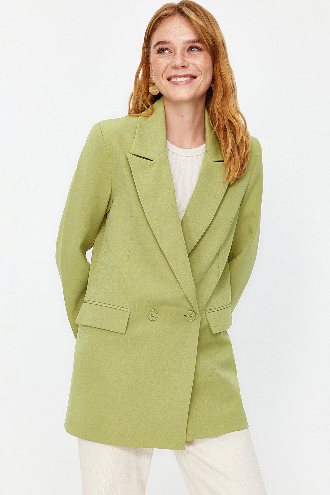Trendyol Mint Regular Woven Blazer Jacket
