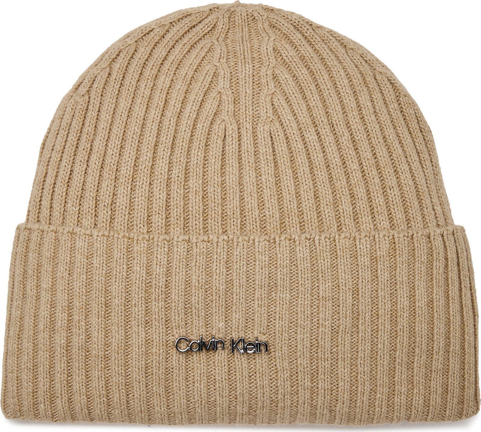 Čepice Calvin Klein Ck Must Logo Beanie K60K611401 Silver Mink PFA