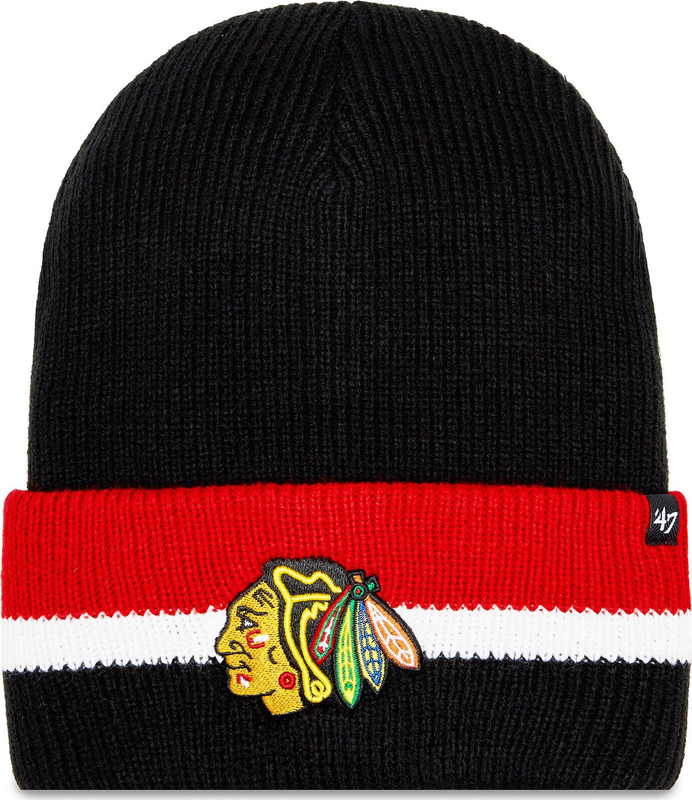 Čepice 47 Brand NHL Chicago Blackhawks Split Cuff 47 H-SPLCC04ACE-BKA Black