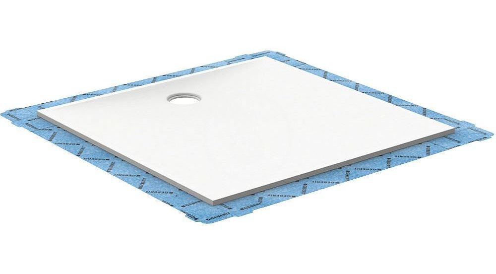 Geberit 154.280.11.1 - Plochá sprchová vanička, 1000x1000 mm, minerální materiál, Antislip, alpská bílá