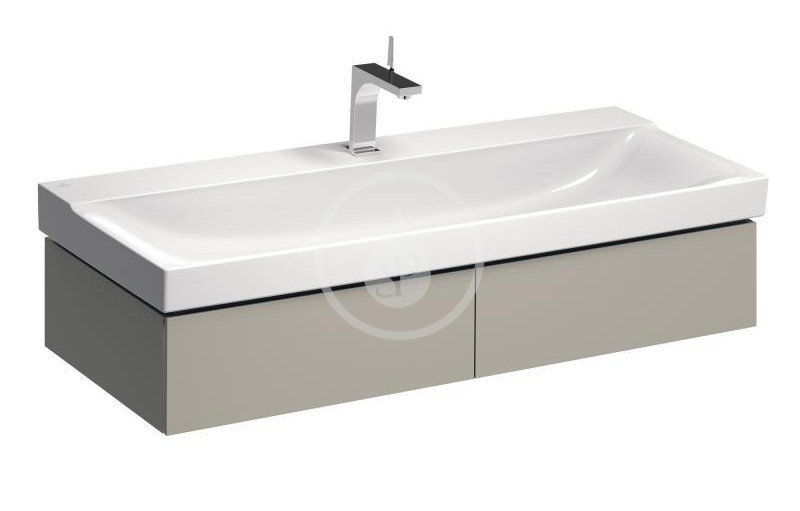 Geberit 500.517.00.1 - Skříňka pod umyvadlo 1200 mm s LED svítidlem, 2 zásuvky, šedobéžová