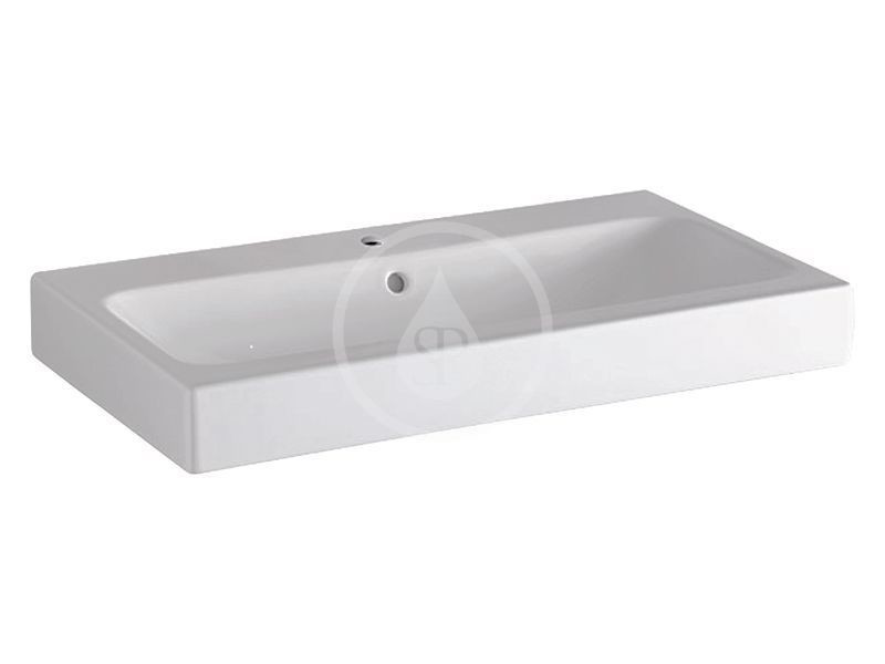 Geberit 124575600 - Umyvadlo 750x485 mm, otvor pro baterii, s přepadem, s KeraTect, bílá