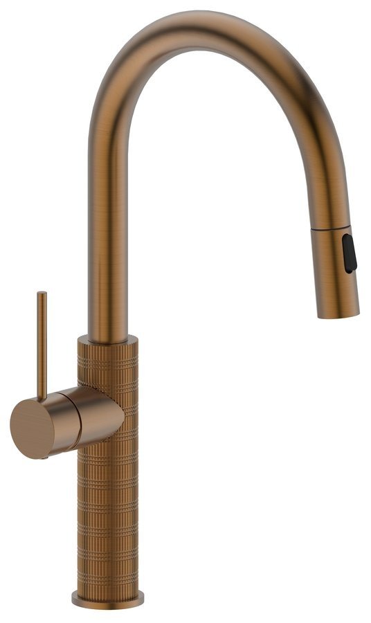 Sapho FLAWO stojánková dřezová baterie s výsuvnou sprškou, měď mat