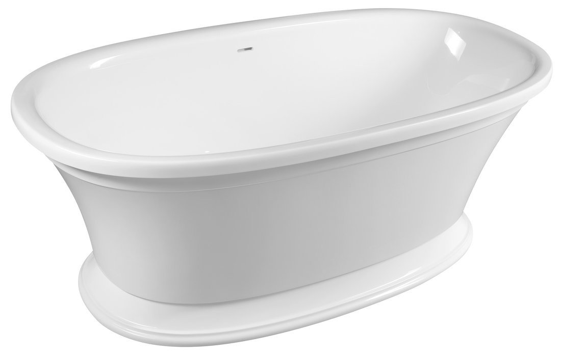 Polysan VELIA volně stojící vana litý mramor 167x83x62,5cm, bílá