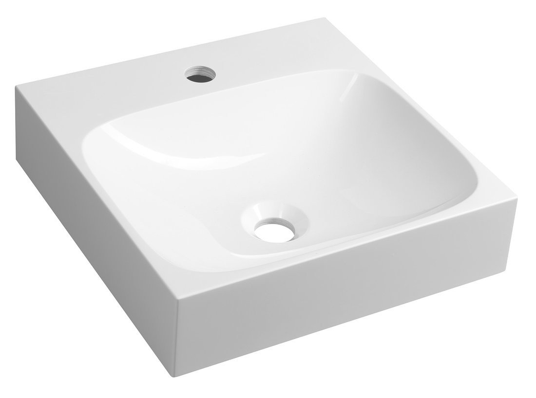 Sapho EMONA umyvadlo, litý mramor, 40x40cm, bílá