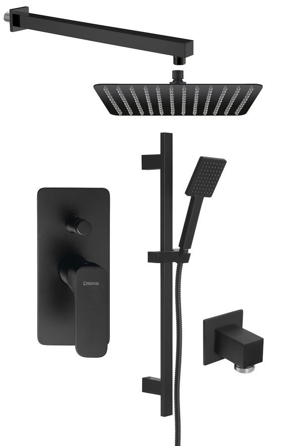 Sapho SPY podomítkový sprchový set s pákovou baterií, 2 výstupy, černá mat