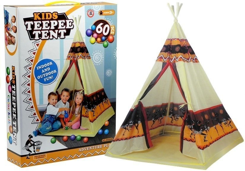 mamido Indiánský Teepee stan s 60 míčky 155 cm