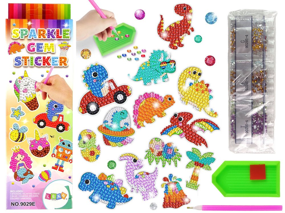 mamido Sada diamantových samolepek dinosauři DIY