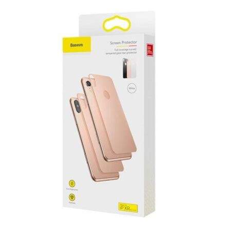 Baseus iPhone Xr 0.3 mm Full coverage curved T-Glass rear Protector Black (SGAPIPH61-BM01) SGAPIPH61-BM01